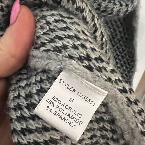 Lumiere Cardigan Women's Medium Sweater Leopard Animal Open Front Black Grey - Picture 5 of 7